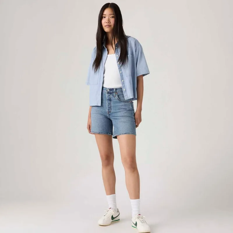 Shorts Jeans Levi's® 501® Mid Thigh Lavagem Média - 27 USA | 38 BR