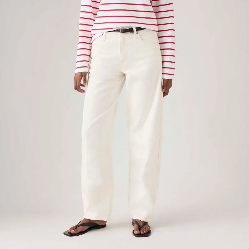 Calça Jeans Levi's® Baggy Dad Barrel Off White - 27X32 USA | 38 BR