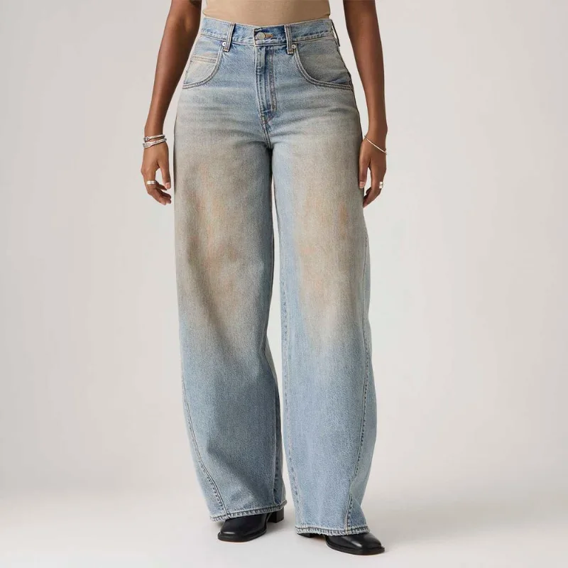 Calça Jeans Levi's® Super Baggy Barrel Lavagem Clara - 27X32 USA | 38 BR