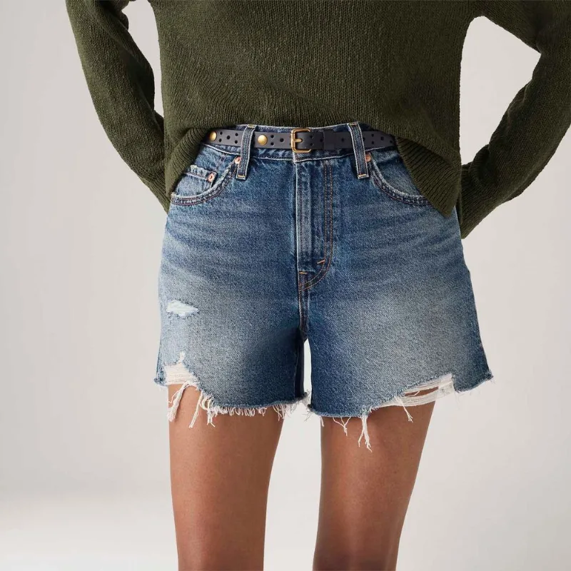 Shorts Jeans Levi's® Ribcage Lavagem Média - 26 USA | 37 BR