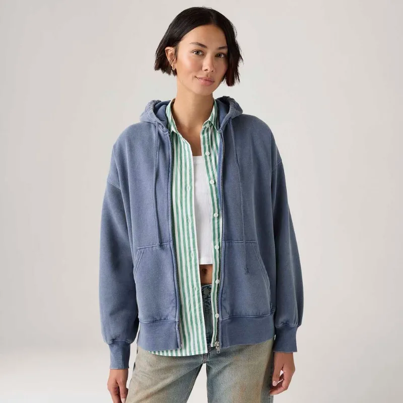 Moletom Levi's® Oversized com Zíper e Capuz Azul - L USA | G BR