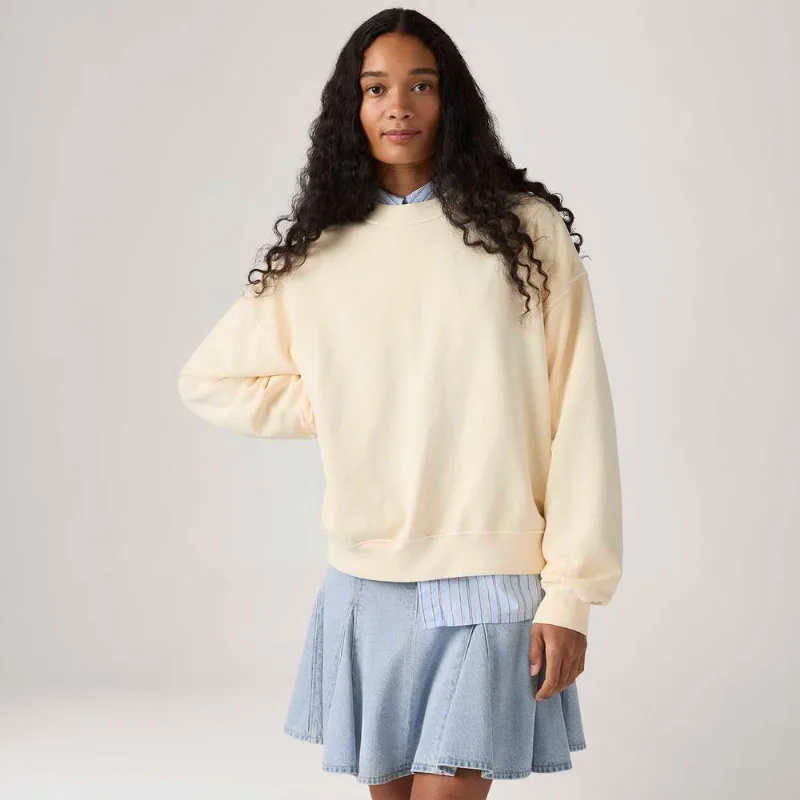 Moletom Levi's® Boxy Crewneck French Terry Amarelo Claro - M USA | M BR
