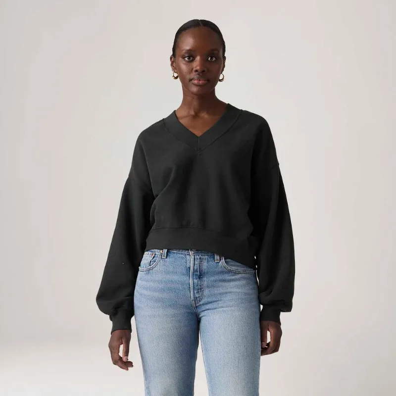 Suéter Levi's® V-Neck Fleece Preta - XL USA | GG BR