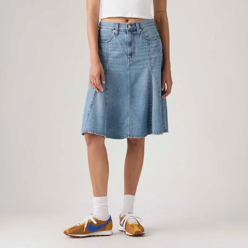 Saia Jeans Levi's® Godet Knee Lavagem Clara - 28 USA |39 BR