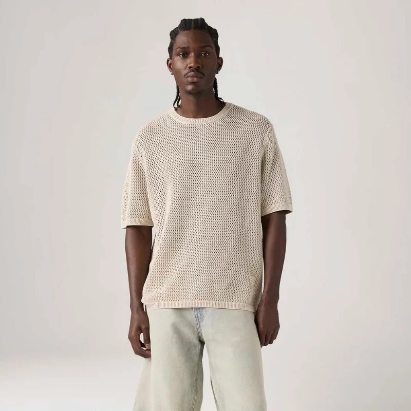 Camiseta Levi's® Stinson Manga Curta Off White - L USA | G BR