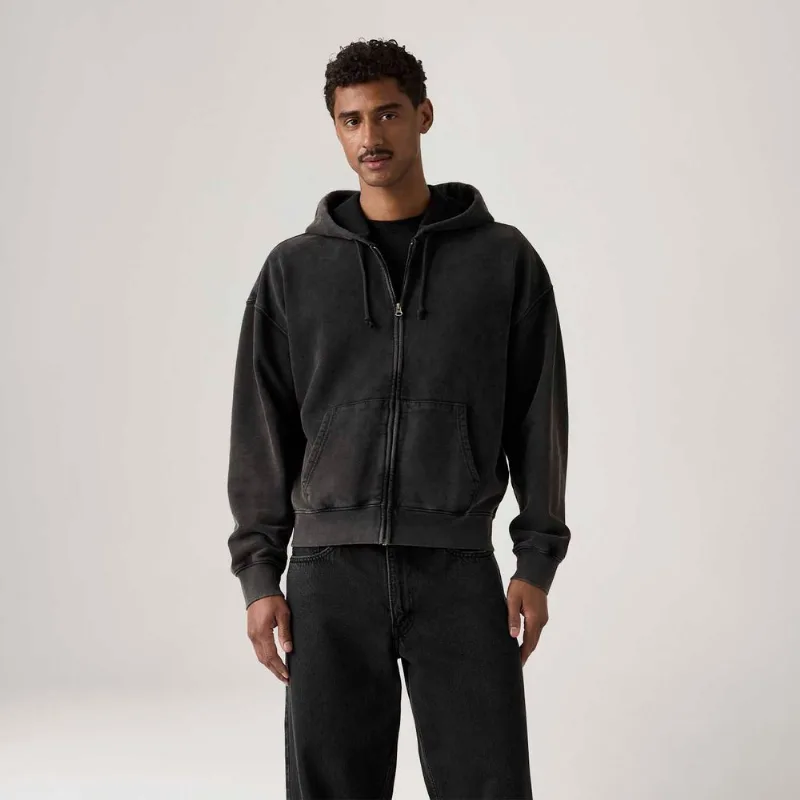 Moletom Levi's® Hayes Boxy com Capuz e Zíper Preto - XL USA | GG BR