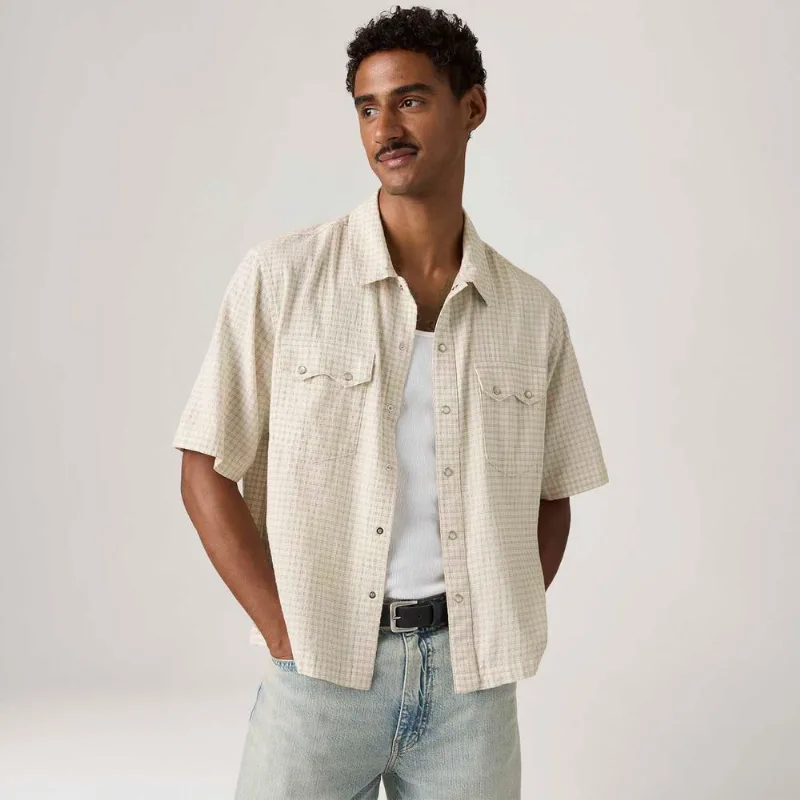 Camisa Levi's® Boxy Western Off White Manga Curta - XL USA | GG BR