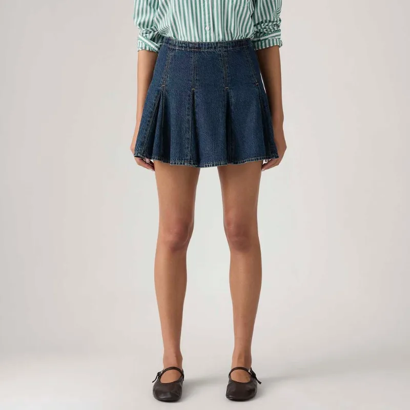 Saia Jeans Levi's® Godet Mini Lavagem Escura - 28 USA | 39 BR