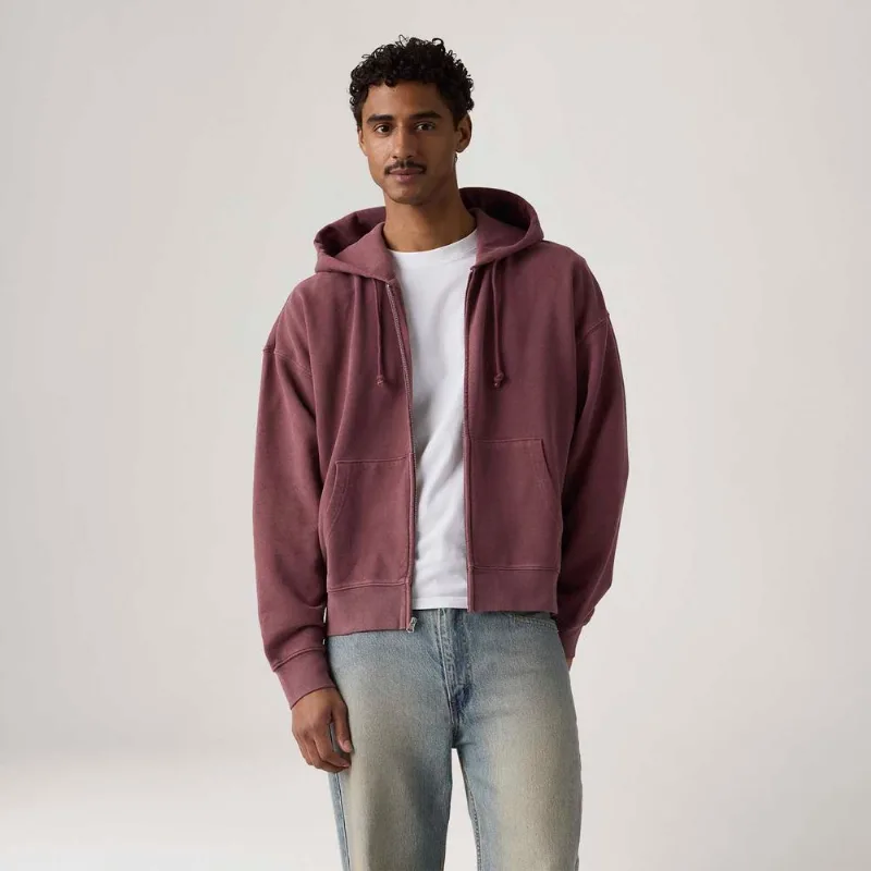 Moletom Levi's® Hayes Boxy com Zíper e Capuz Vinho - S USA | P BR