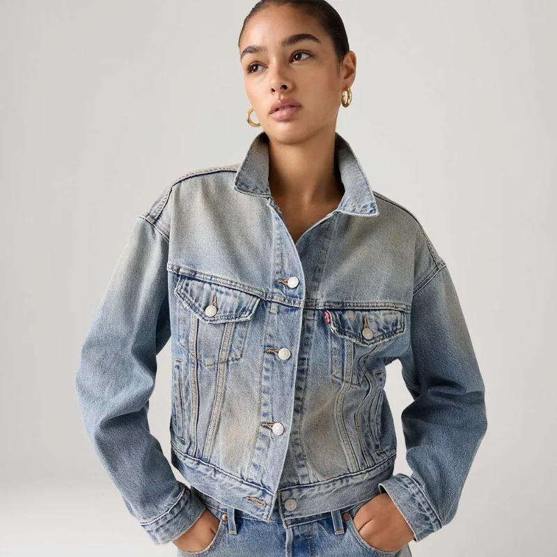 Jaqueta Jeans Levi's® Trucker 90's Shrunken Lavagem Clara - XL USA | GG BR