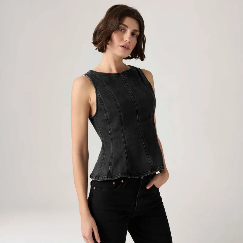 Regata Jeans Levi's® Leighton Peplum Preta - M USA | M BR