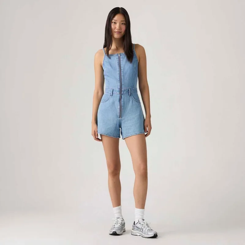 Macaquinho Jeans Levi's® Sqaure Neck Romper Lavagem Clara - L USA | G BR
