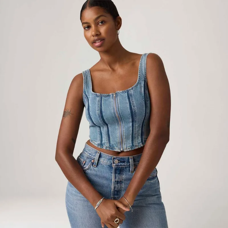 Regata Jeans Levi's® Seamed com Zíper Lavagem Média - XL USA | GG BR