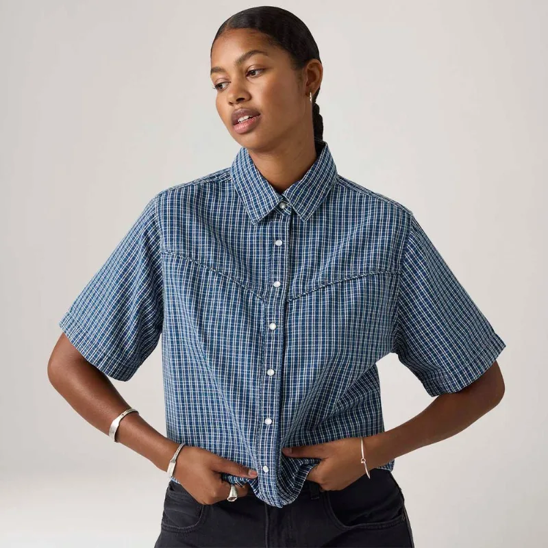 Camisa Levi's® Logan Azul Manga Curta - M USA | M BR