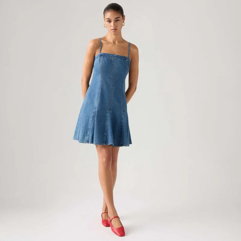 Vestido Jeans Levi's® Godet Lavagem Média - M USA | M BR