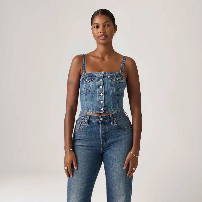 Top Jeans Levi's® Tube Lavagem Escura - L USA | G BR