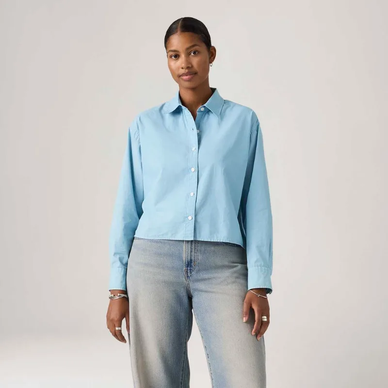 Camisa Levi's® Cropped Harlie Azul Manga Longa - L USA | G BR