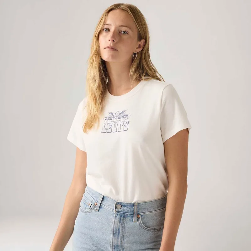 Camiseta Levi's® Graphic Favorite Manga Curta Off White - M USA | M BR