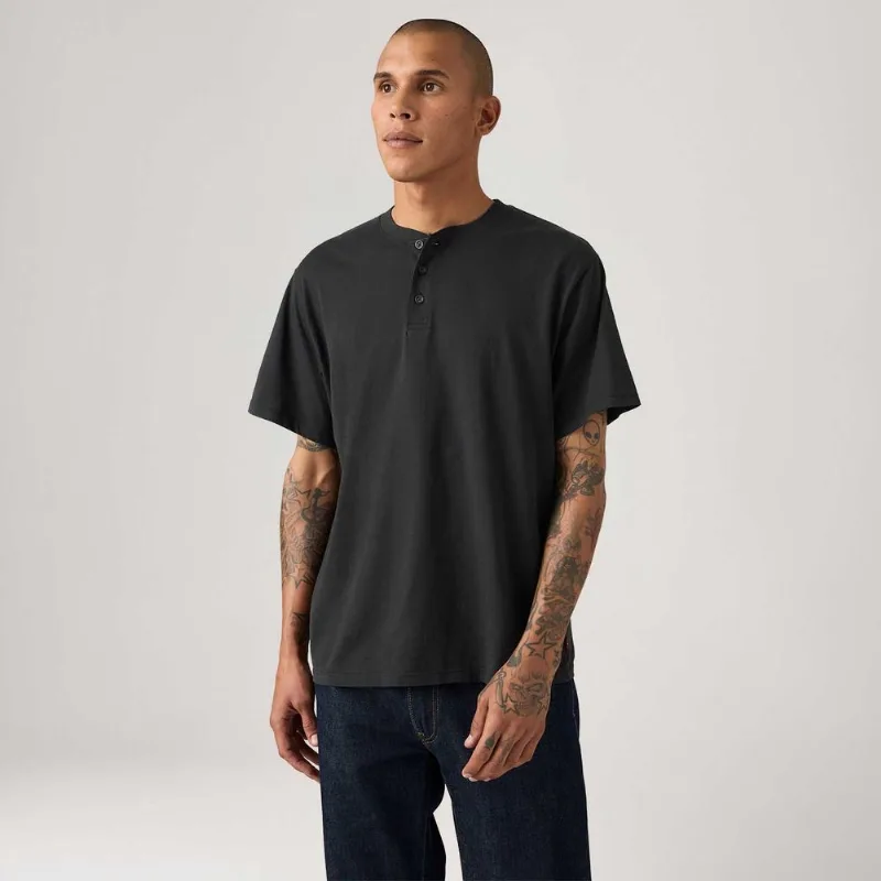 Camiseta Levi's® Ventura Henley Cinza Escuro - L USA | G BR