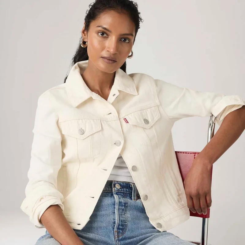 Jaqueta Jeans Levi's® Original Trucker Off White - M USA | M BR