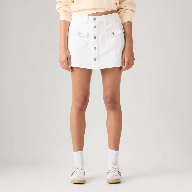 Saia Jeans Levi's® Button Front Skort Branca - 25 USA | 36 BR