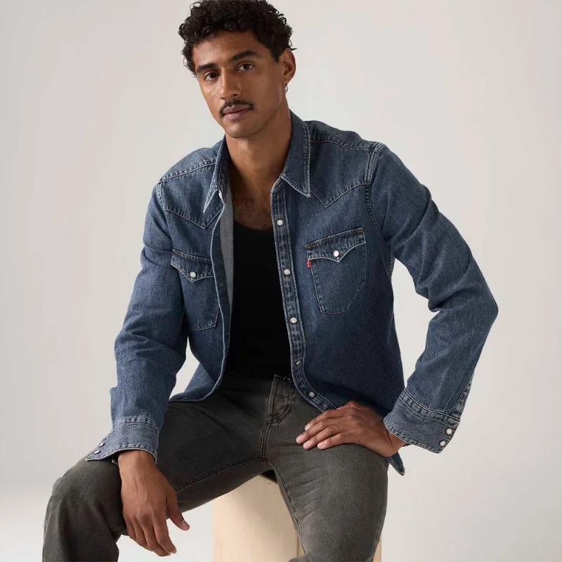 Camisa Jeans Levi's® Barstow Western Standard Lavagem Média - XL USA | GG BR