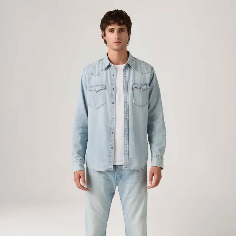 Camisa Jeans Levi's® Barstow Western Standard Lavagem Clara - XL USA | GG BR