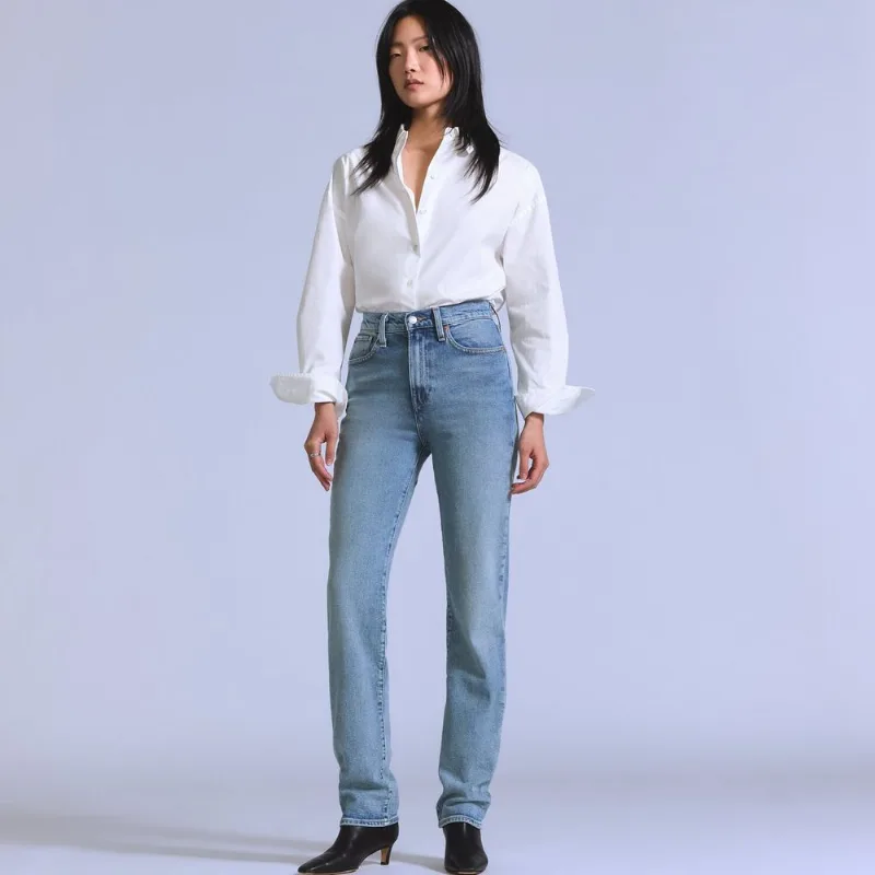 Calça Jeans Levi's® Blue Tab High Rise Slim Lavagem Clara - 31X32 USA | 42 BR