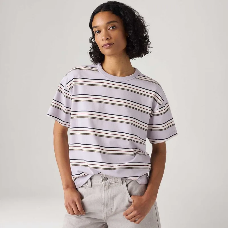 Camiseta Levi's® Vintage Listrada Lilás Manga Curta - L USA | G BR