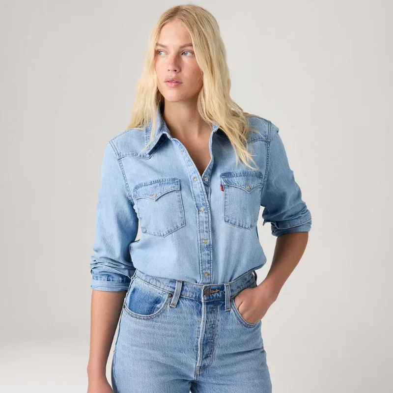 Camisa Jeans Levi's® Heritage Western Lavagem Clara - M USA | M BR