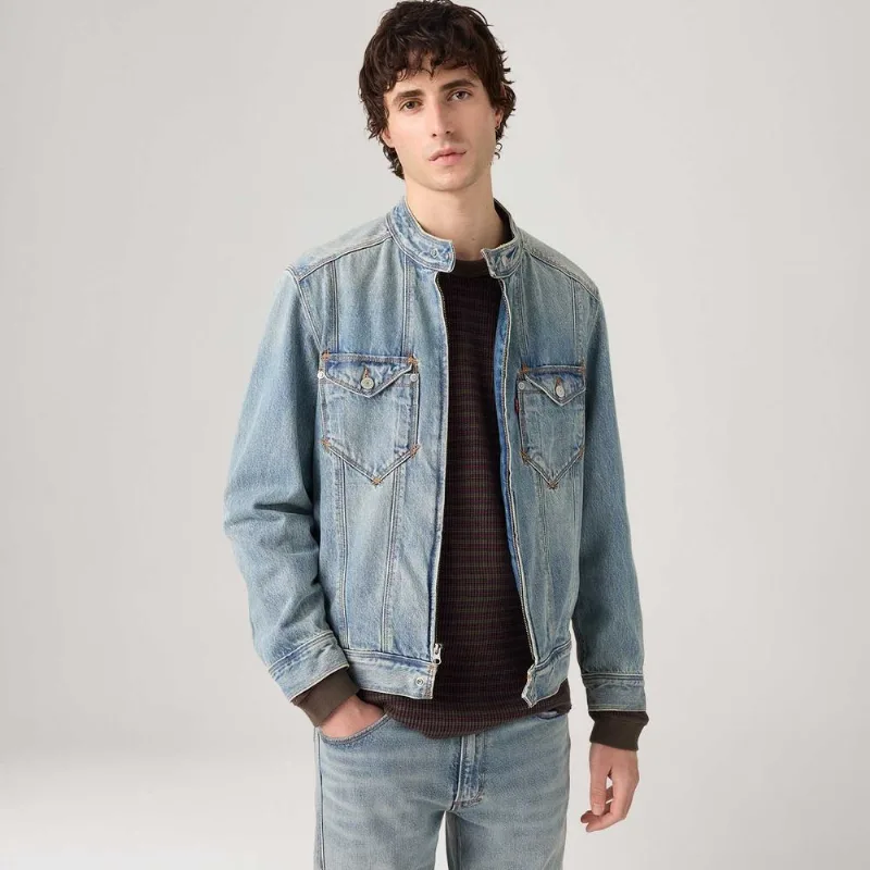 Jaqueta Jeans Levi's® Twisted Moto Lavagem Clara - XL USA | GG BR