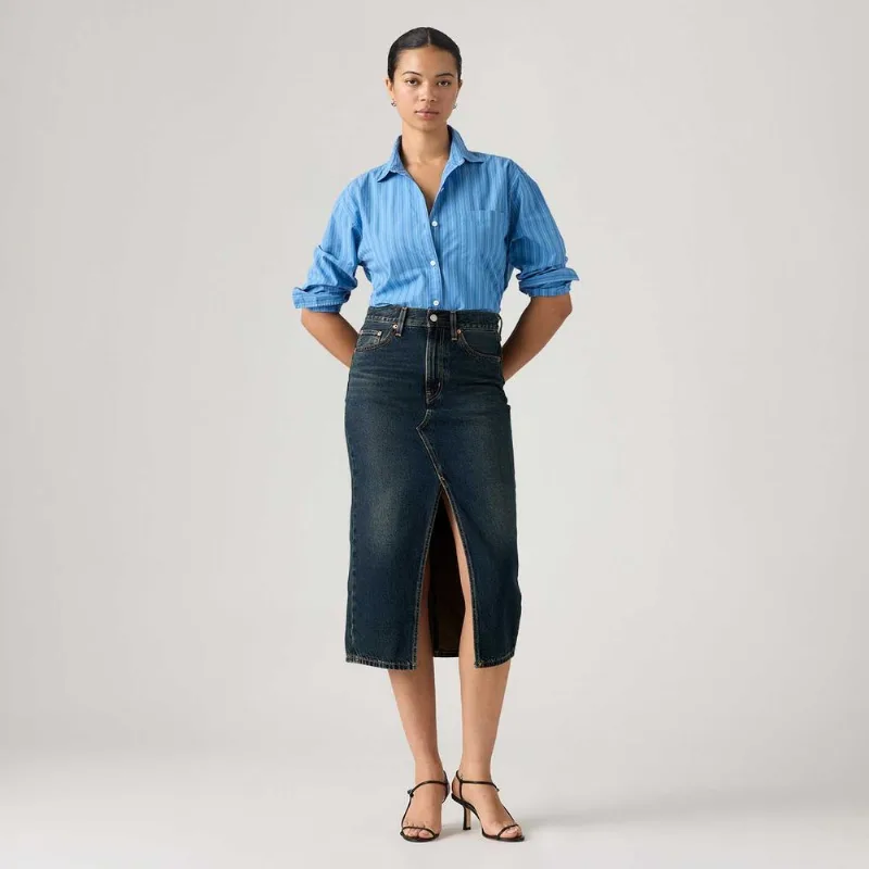 Saia Jeans Levi's® Decon Slit Mid Lavagem Escura - 28 USA | 39 BR