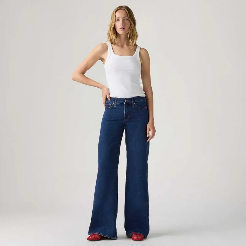Calça Jeans Levi's® 318® Shaping Wideleg Lavagem Escura - 26X34 USA | 37 BR