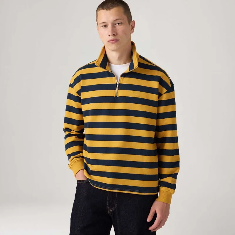 Moletom Levi's® Cameron Zíper 1/4 Listrado Amarelo - XL USA | GG BR
