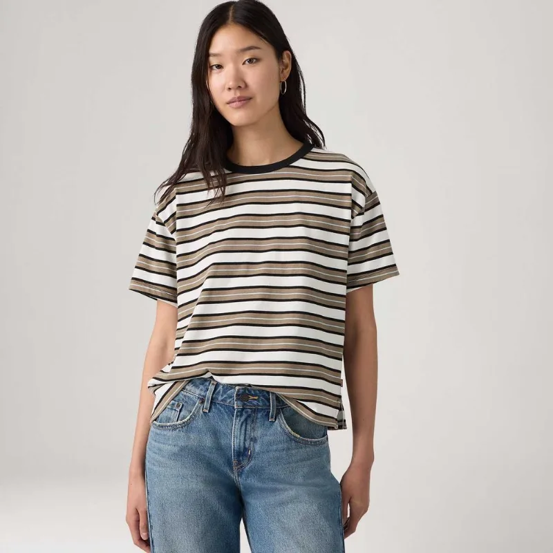 Camiseta Levi's® Vintage Listrada Branca Manga Curta - L USA | G BR