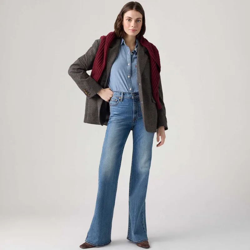 Calça Jeans Levi's® Ribcage Flare Lavagem Média - 31X34 USA | 42 BR
