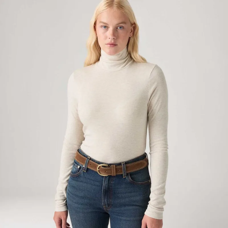 Blusa Levi's®Mia Layering Turtleneck Bege Manga Longa - S USA | P BR