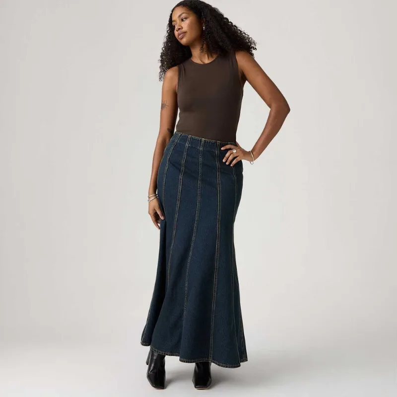 Saia Longa Jeans Levi's® Seamed Flare Lavagem Escura - 28 USA | 39 BR