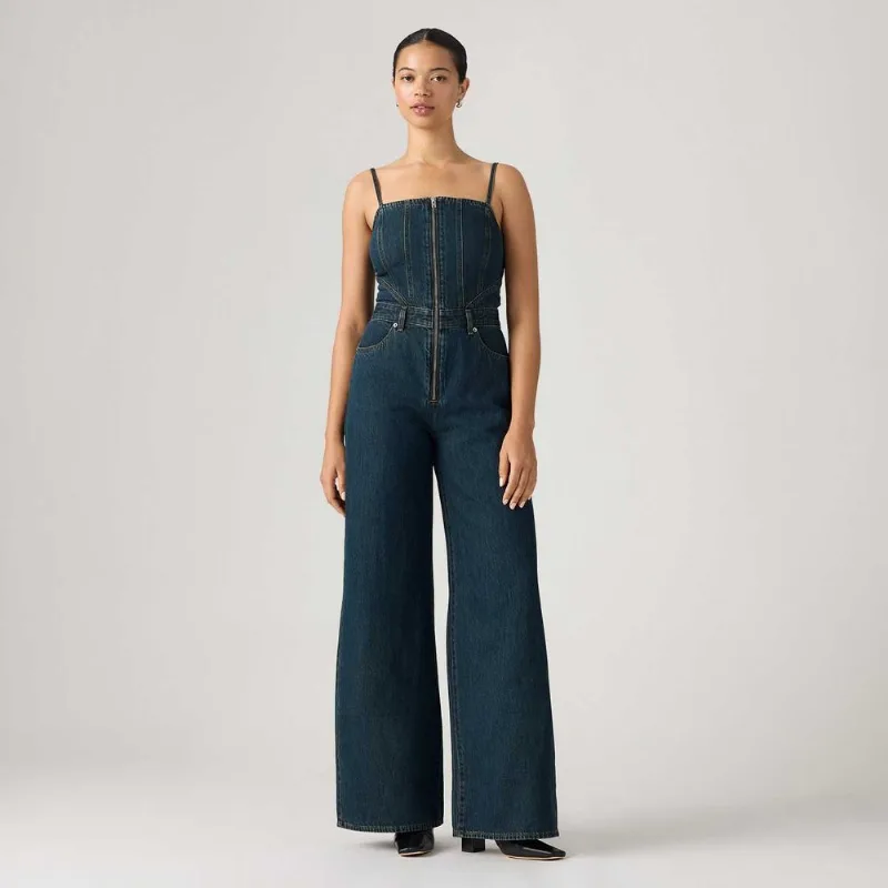 Macacão Jeans Levi's® Seamed Jumpsuit Lavagem Escura - L USA | G BR