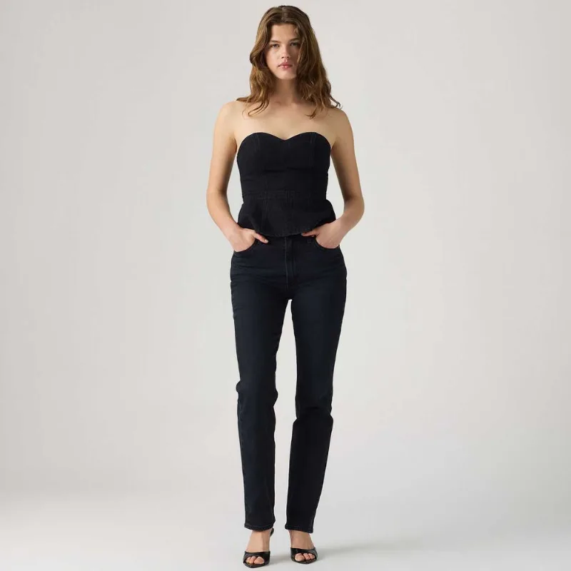 Calça Jeans Levi's® Ribcage Slim Preta - 30X31 USA | 41 BR