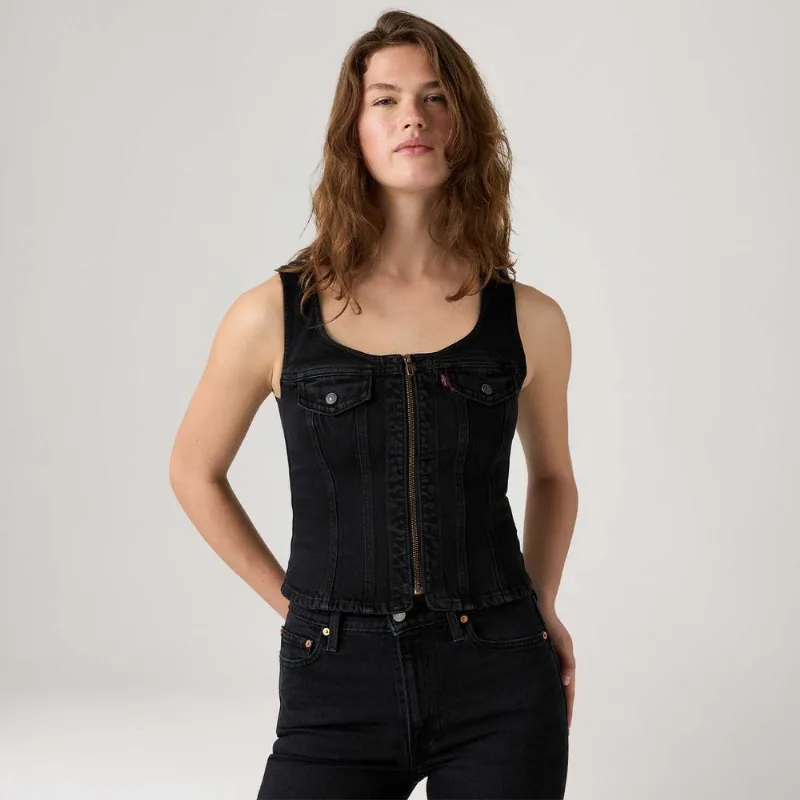 Regata Jeans Levi's® Vintage com Zíper Preta - XL USA | GG BR