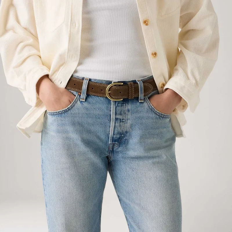 Cinto Levi's® Olivia Classic Feather Edge Marrom - 26 USA | 75 cm