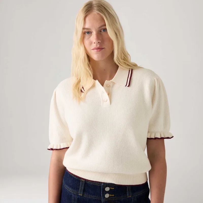 Polo Levi's® Super Soft Summer Off White Manga Curta - XL USA | GG BR