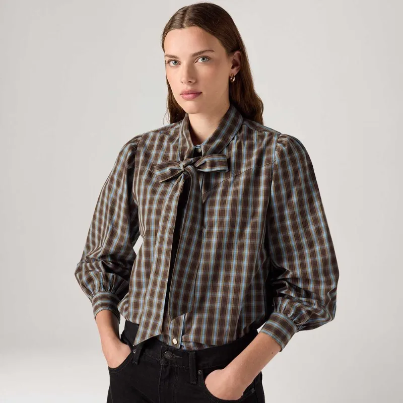 Camisa Levi's® Judice Western Xadrez Marrom Manga Longa - S USA | P BR