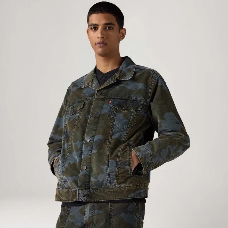 Jaqueta Jeans Levi's® Trucker Relaxed Camuflado Verde - XXL USA | EGG BR