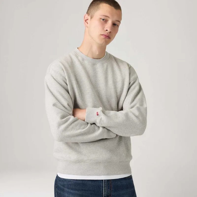Moletom Levi's® Authentic Crew-Neck Cinza Claro - M USA | M BR