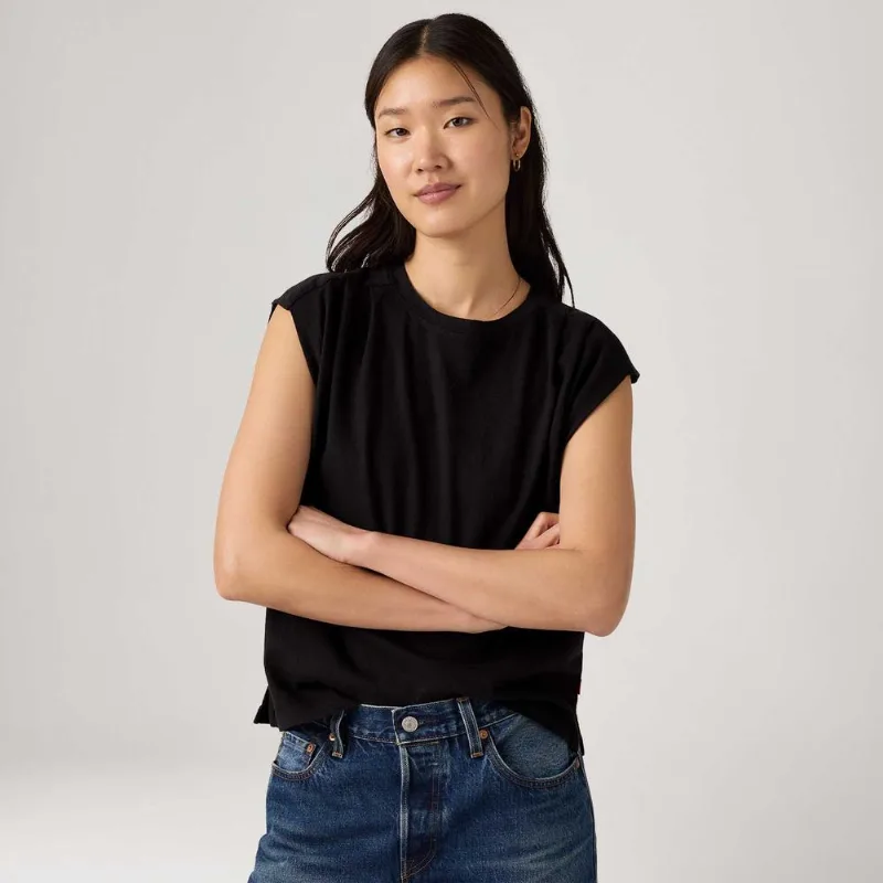 Regata Levi's® Pleated Muscle Tank Preta - L USA | G BR