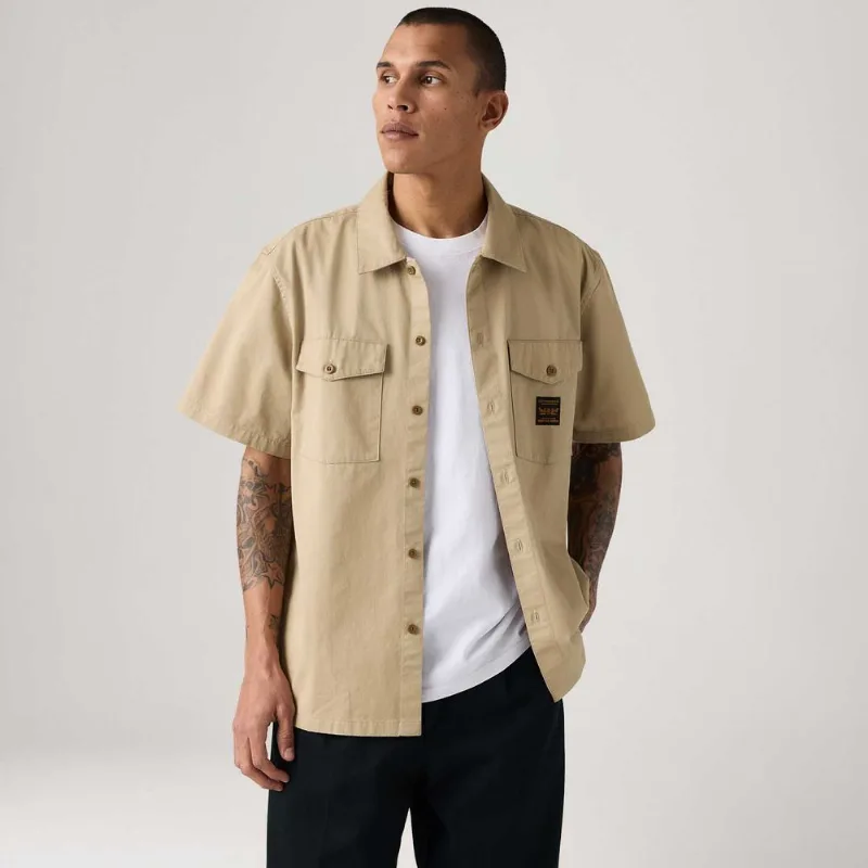 Camisa Levi's® Worker Bege Manga Curta - L USA | G BR