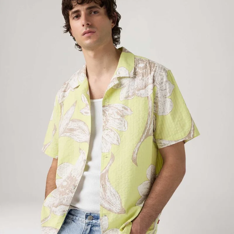 Camisa Levi's® Sunset Standard Amarelo Claro Manga Curta - M USA | M BR