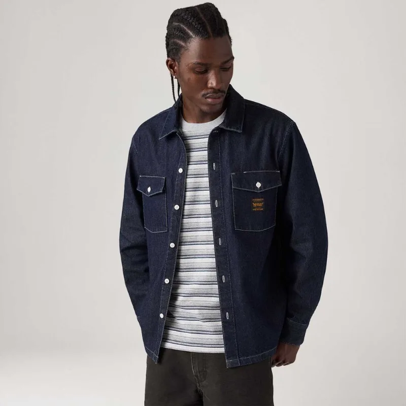 Camisa Jeans Levi's® Worker Lavagem Escura Manga Longa - M USA | M BR